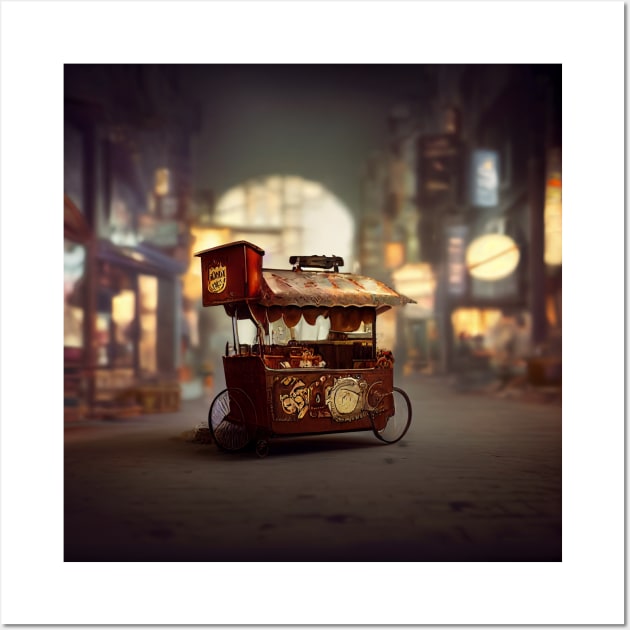 Steampunk Tokyo Ramen Cart Wall Art by Grassroots Green